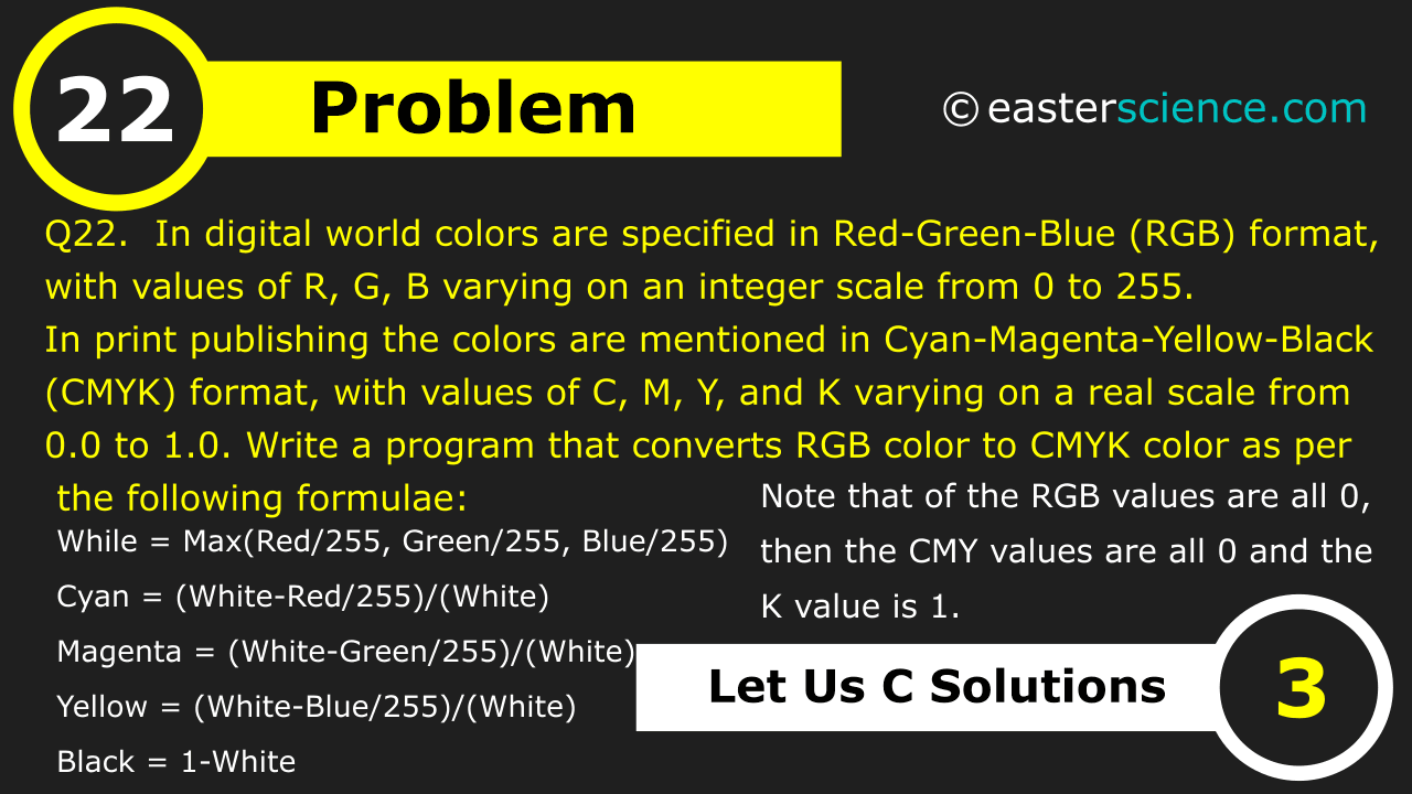 Q22 In Digital World Colors Are Specified In Red Green Blue Rgb Format With Values Of R G B Varying On An Interger Scale From 0 To 255 In Print Publishing The Colors Are